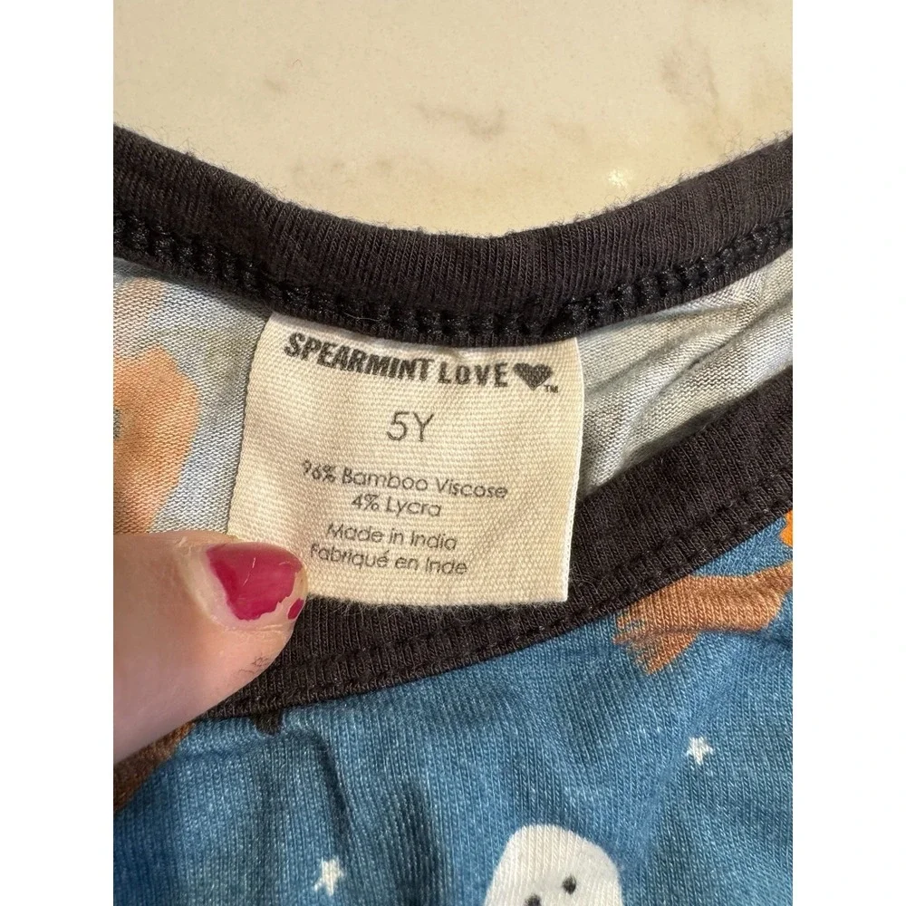 Spearmint Love Halloween Bamboo PJ Top Sz 5 Novelty Witch Cat Ghost Pumpkin